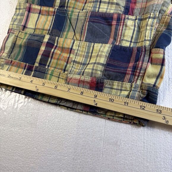 Chor Mens Cargo Shorts 38 Madras Patchwork Plaid Camo Vintage Bermuda Preppy Y2K - Picture 4 of 8